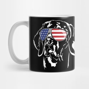Proud Weimaraner American Flag sunglasses Mug